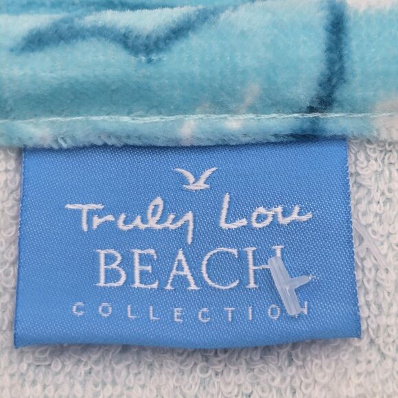 Truly Lou Oversize Beach Towel Sea Turtle Aqua Cotton Absorbent 36x72 Pool Spa - Picture 2 of 8